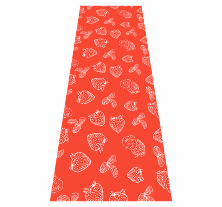 Kitchen vinyl rug with seamless strawberry design - TenStickers