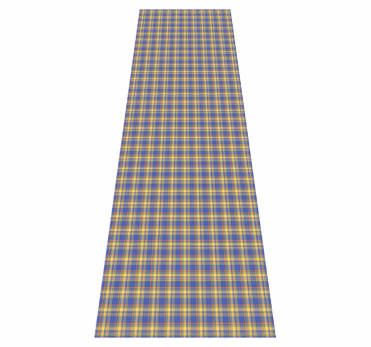 Kitchen vinyl rug in blue check tartan pattern - TenStickers