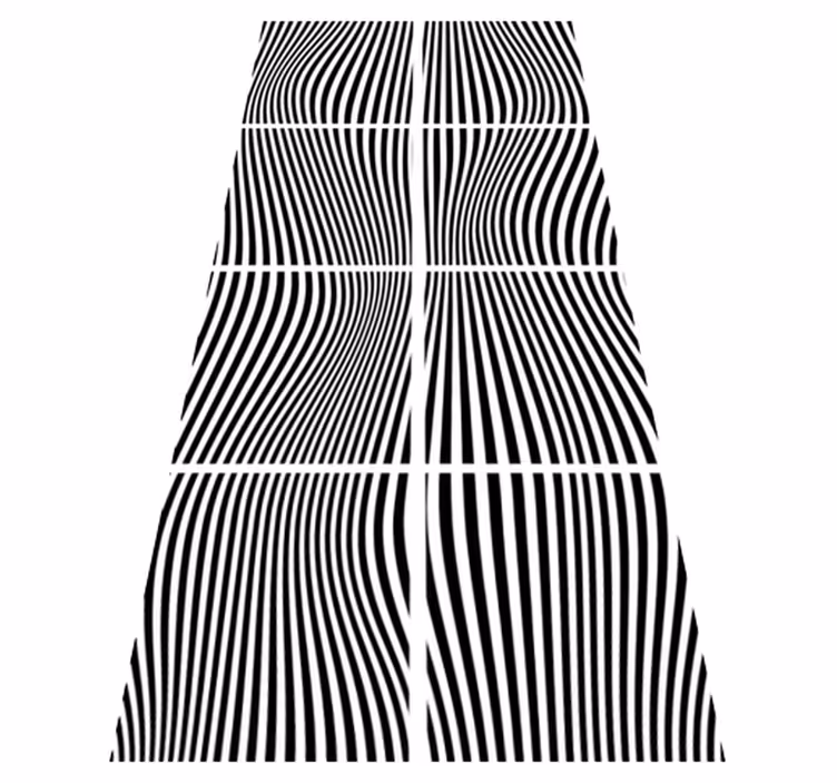Bathroom vinyl rug with wave-patterned squares - TenStickers