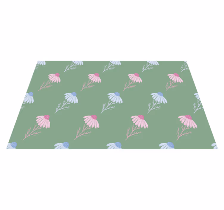 Flower vinyl rug in chamomile daisy pattern - TenStickers