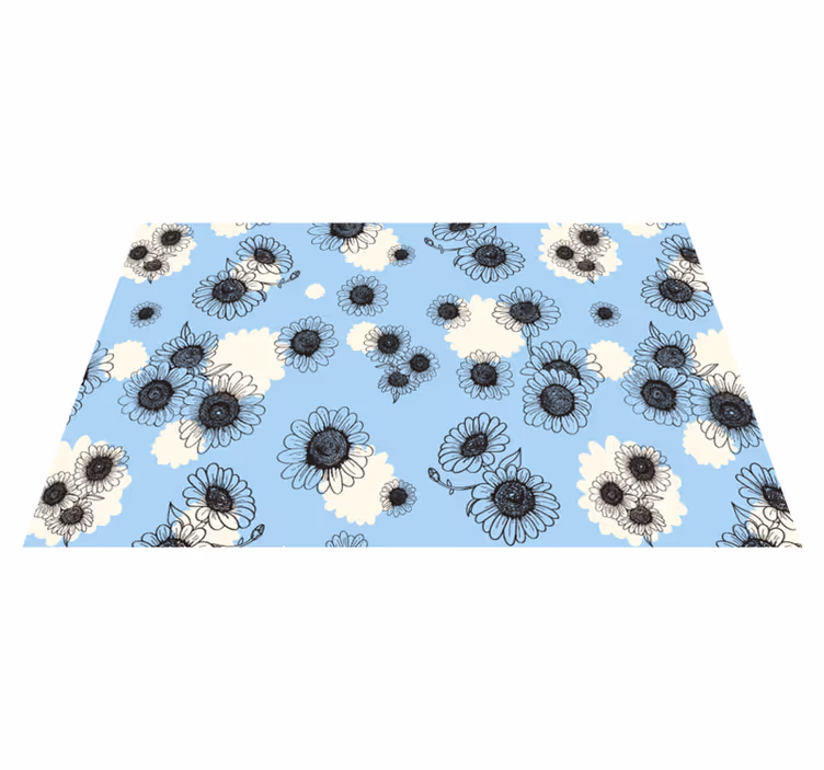 Daisies seamless modern pattern flower vinyl rug - TenStickers