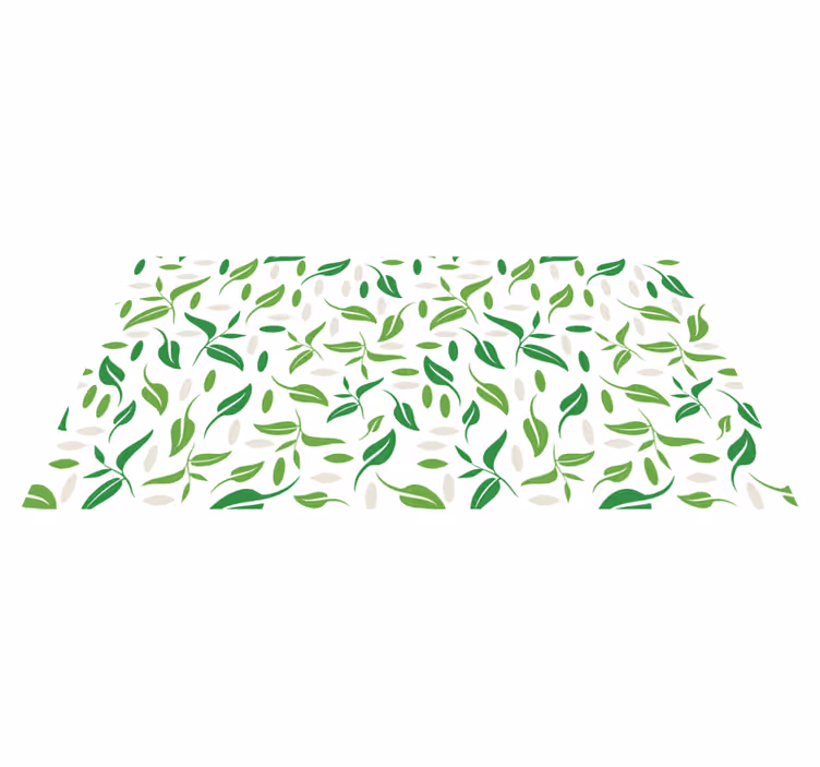 Flower vinyl rug with small green leaves pattern - TenStickers