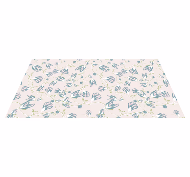 Flower vinyl rug with leaves and flowers design - TenStickers
