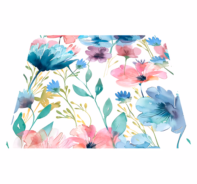 Flower vinyl rug wildflowers in summer - TenStickers