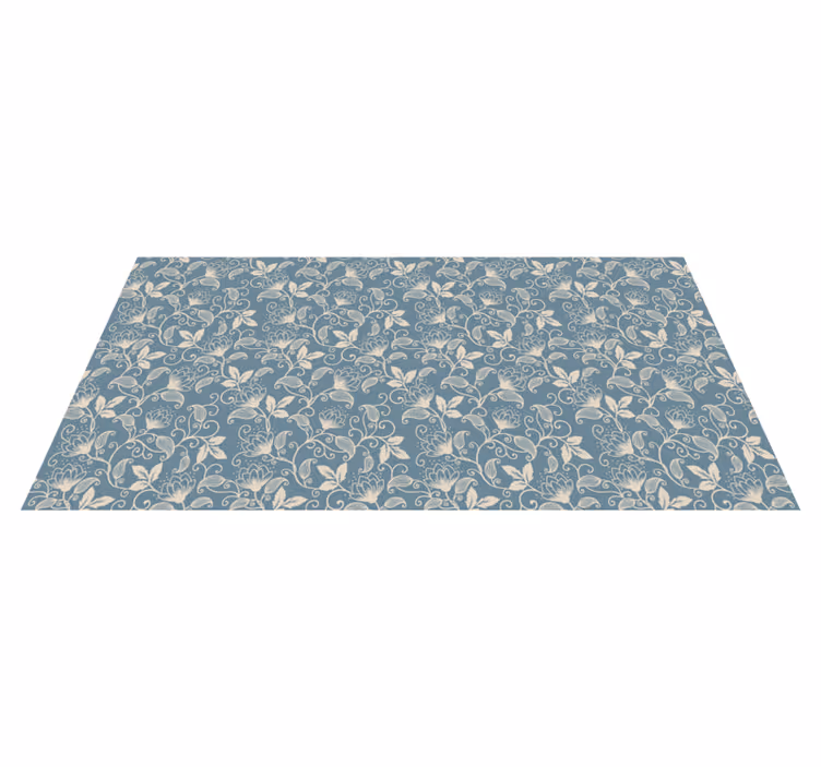 Flower vinyl rug in floral design pattern - TenStickers