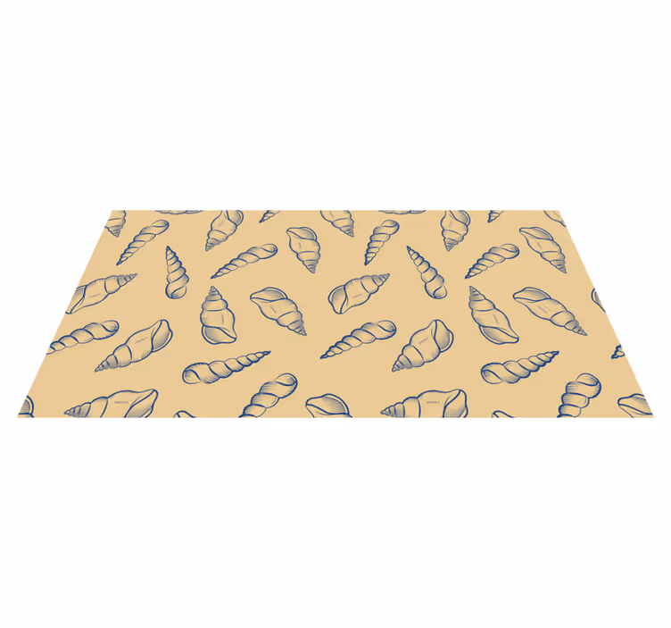 Flower vinyl rug shell motif design - TenStickers