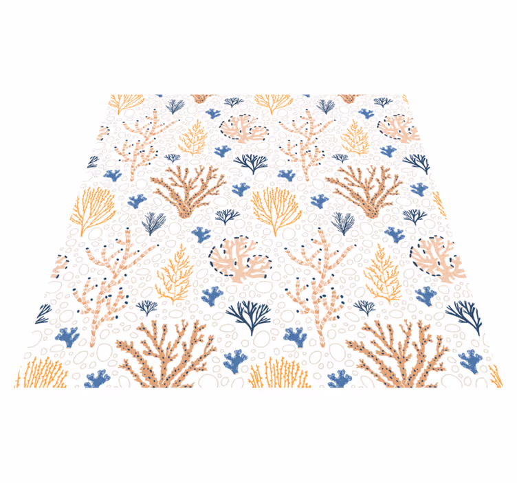 Flower vinyl rug with trendy coral design - TenStickers