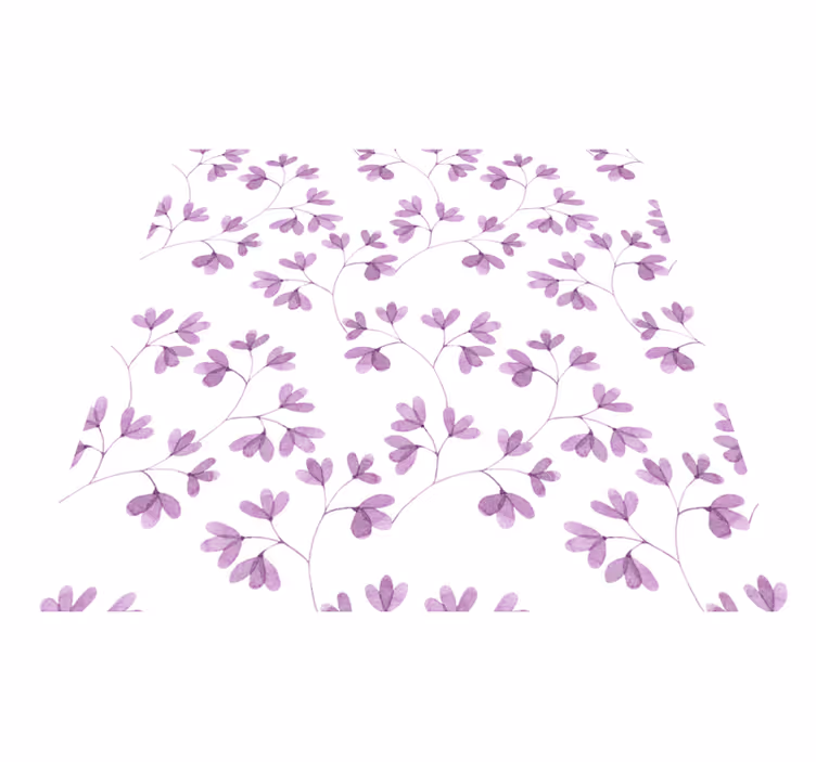 Flower vinyl rug with purple floral design - TenStickers