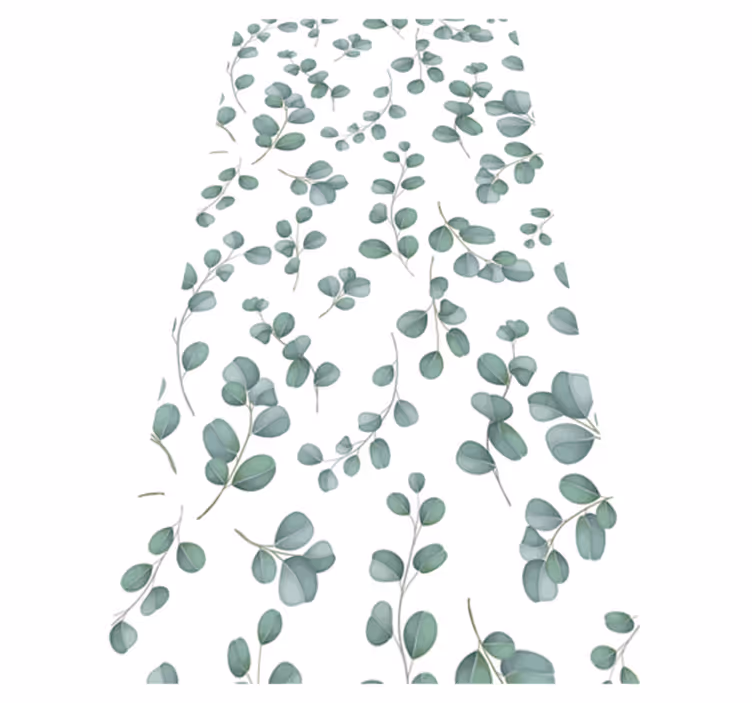 Flower vinyl rug eucalyptus greenery design - TenStickers