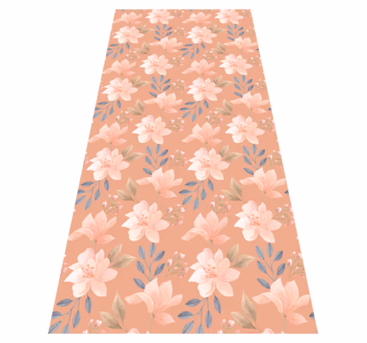 Flower vinyl rug blossom floral design - TenStickers