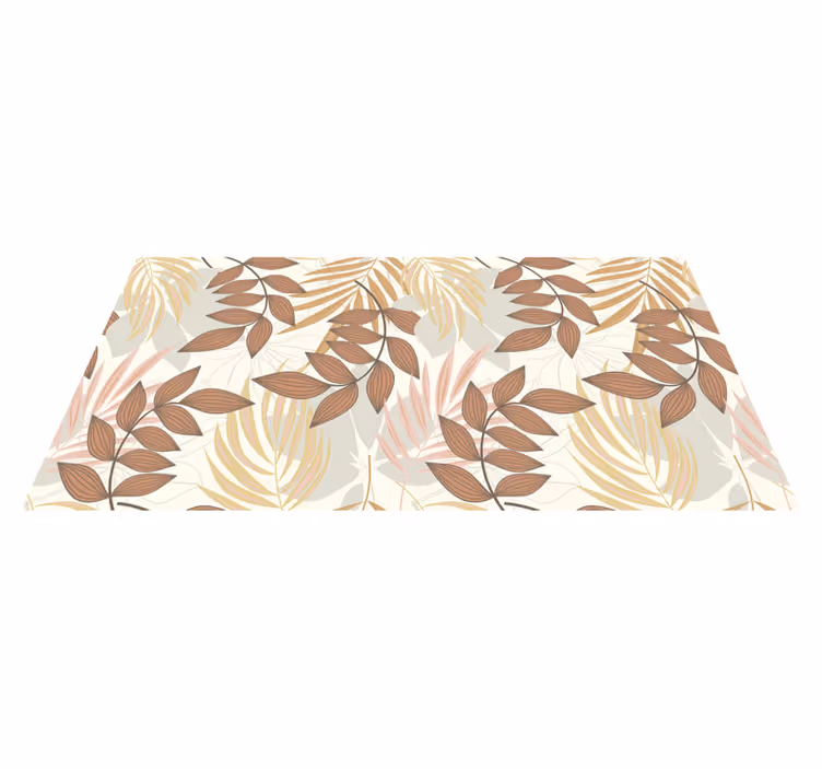 Flower vinyl rug with elegant leaf design - TenStickers