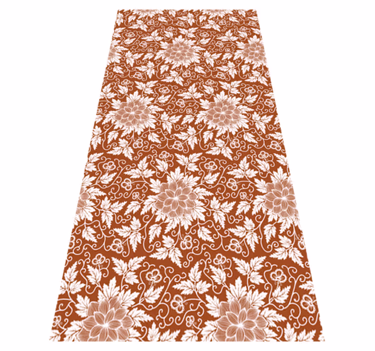 Flower vinyl rug botanical composition design - TenStickers