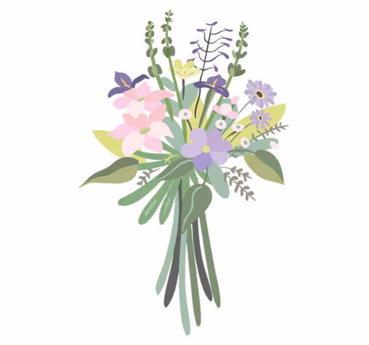 Colorful floral bouquet flower vinyl rug - TenStickers