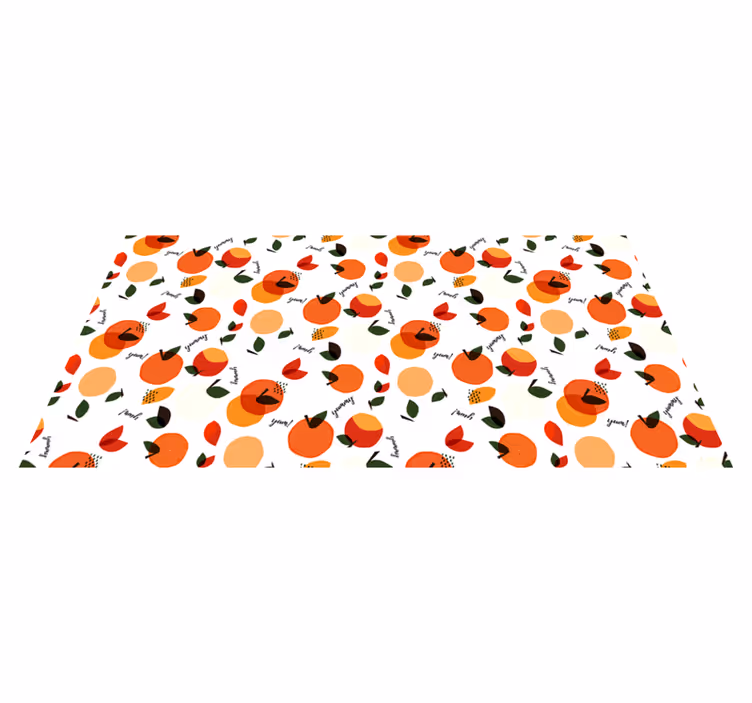 Flower vinyl rug fruit inspired design - TenStickers