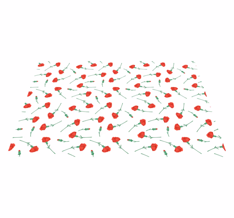 Flower vinyl rug carnation pattern - TenStickers