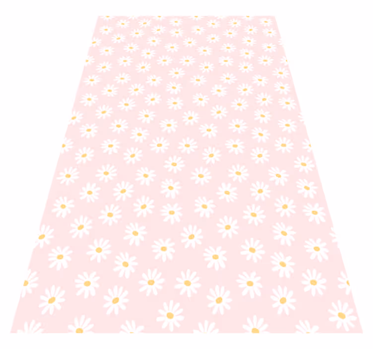 Daisy flower pattern flower vinyl rug - TenStickers