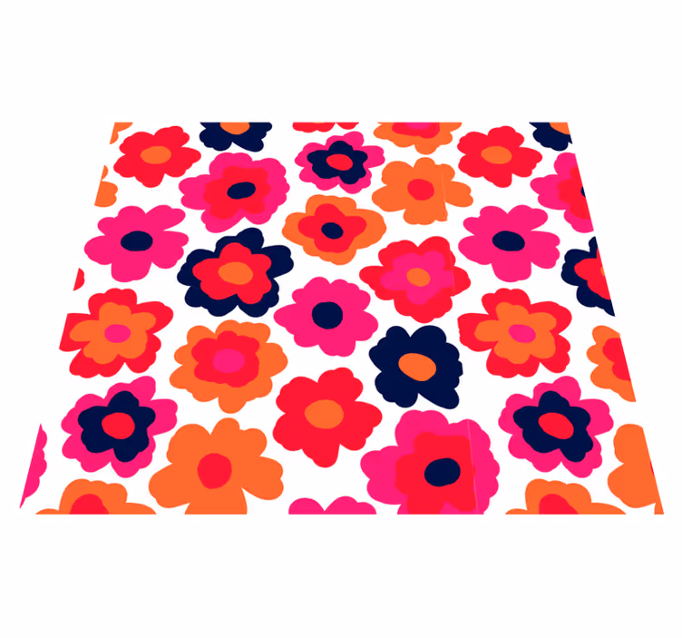 Red poppy flower vinyl rug - TenStickers