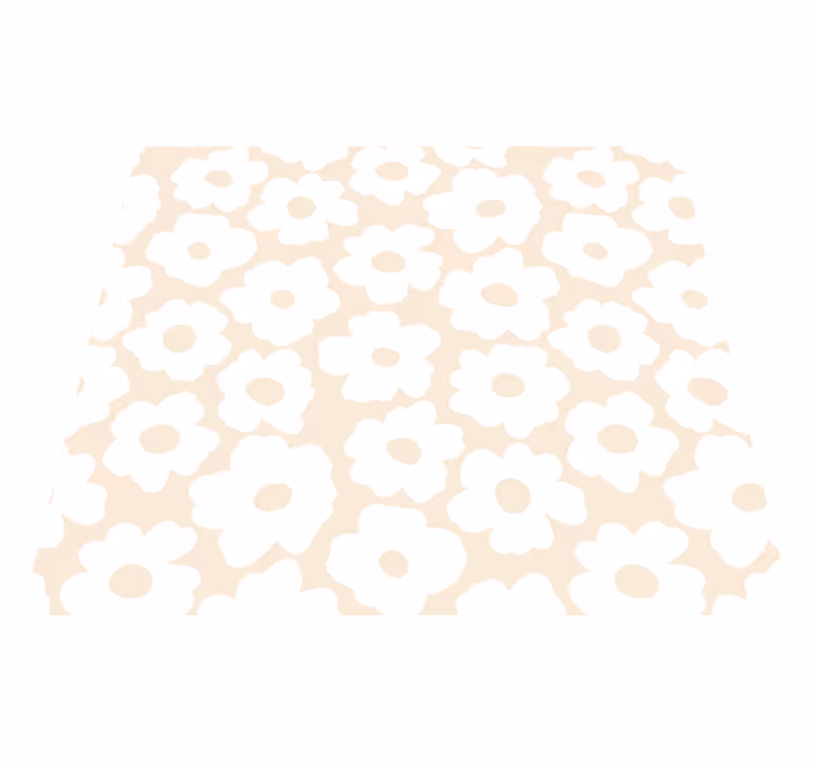 White poppy flower vinyl rug - TenStickers