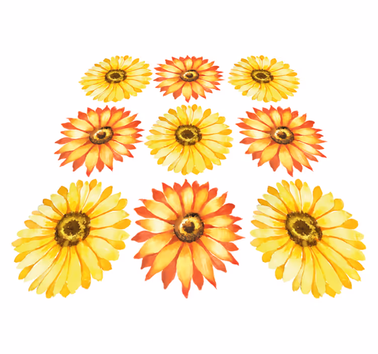 Vibrant flower composition flower vinyl rug - TenStickers
