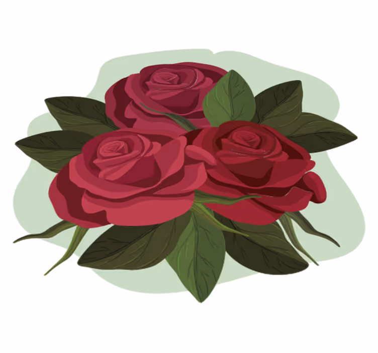 Flower vinyl rug rose bouquet design - TenStickers