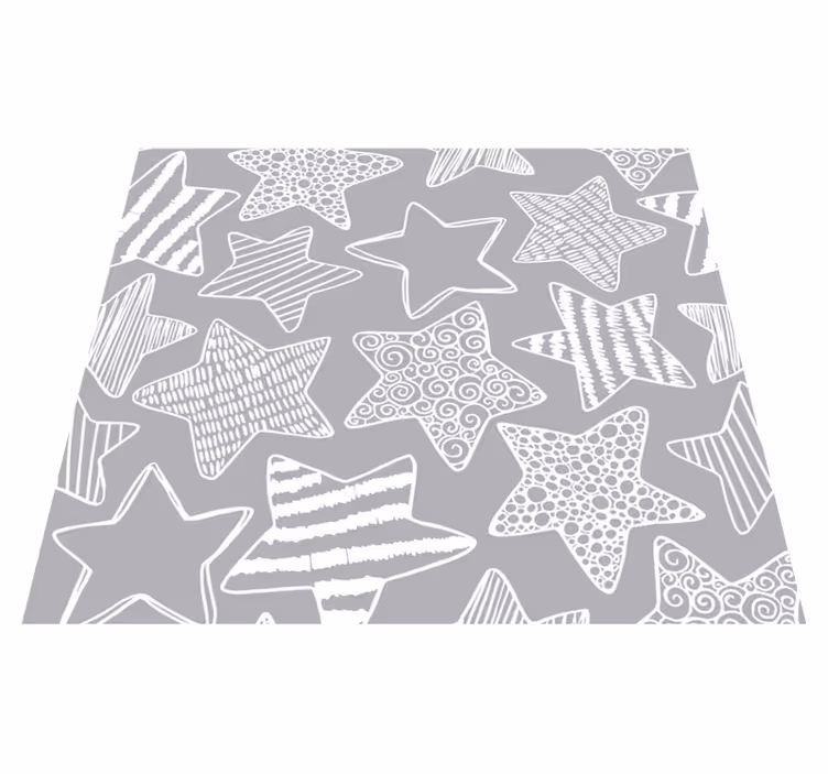 Star vinyl rug with white star design - TenStickers