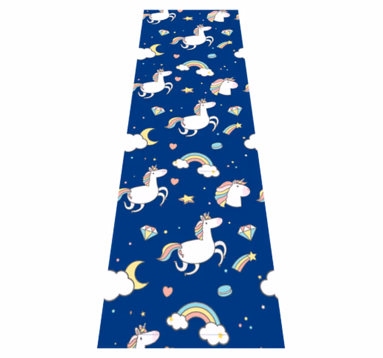 Star vinyl rug with unicorn and rainbow design - TenStickers