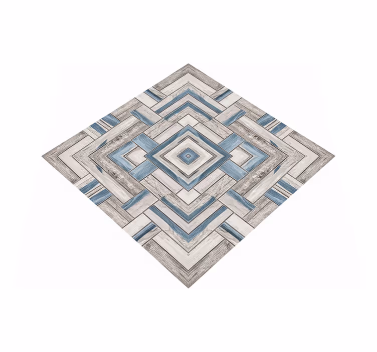Living room vinyl rug with rustic wood design - TenStickers
