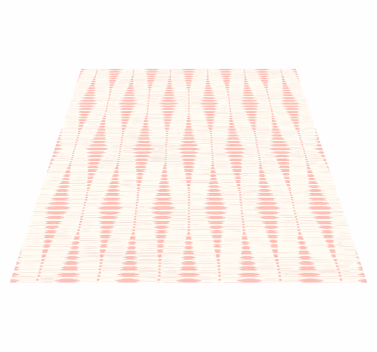 Pastel pink rabaul ikat geometric vinyl rug - TenStickers