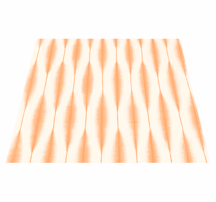 Geometric vinyl rug in orange ikat kasuri design - TenStickers