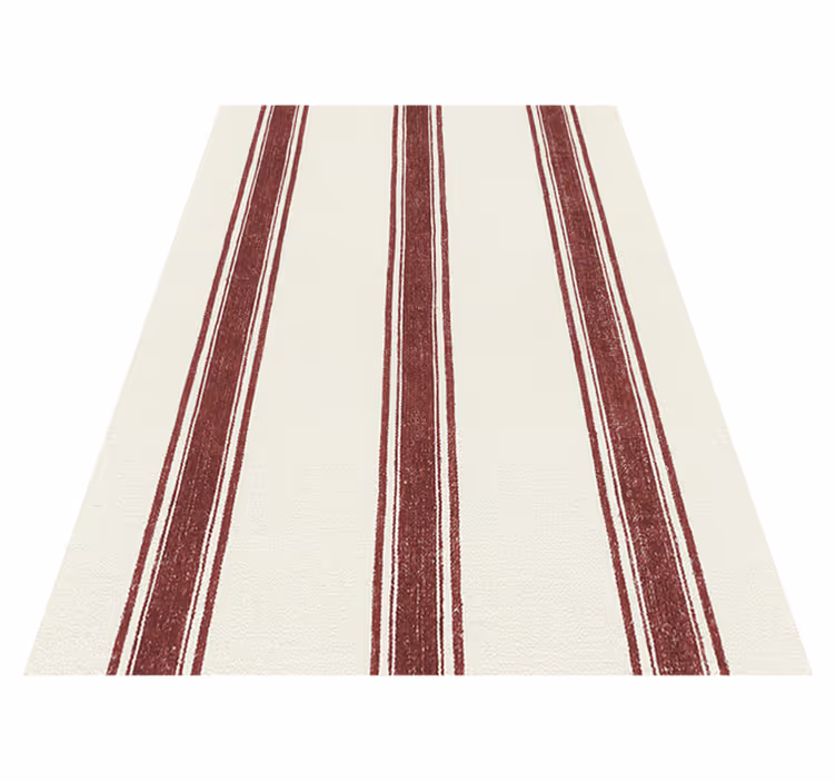 Geometric vinyl rug in red vertical lines - TenStickers
