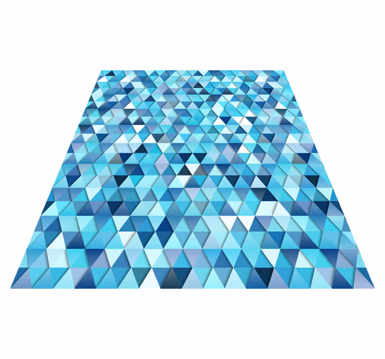 Geometric vinyl rug in blue abstract design - TenStickers