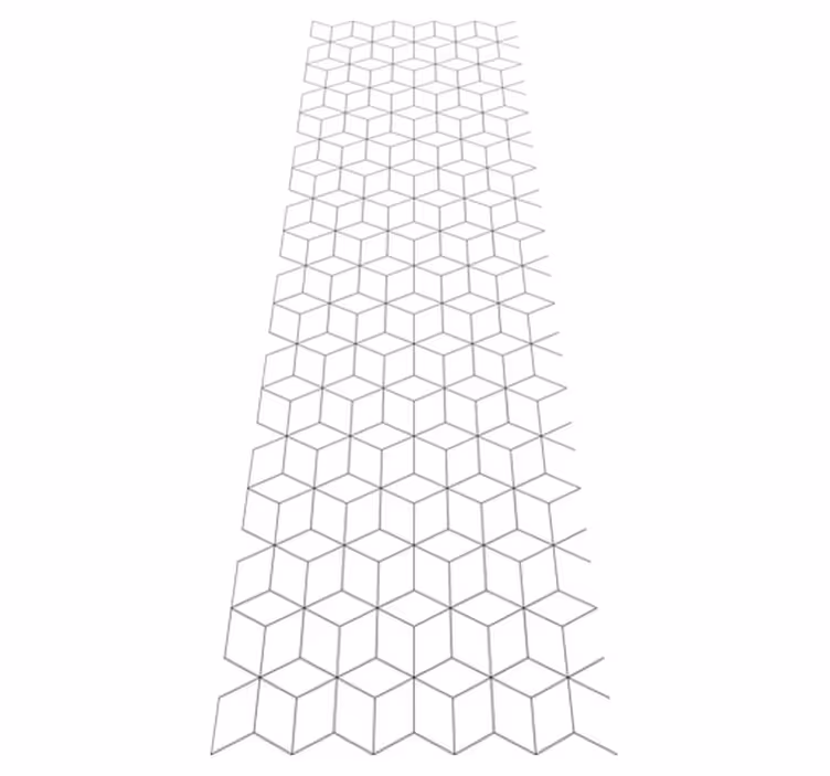 Geometric vinyl rug with geometrical cubes pattern - TenStickers