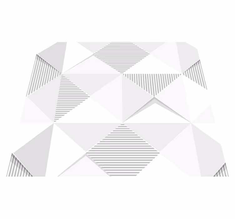 Geometric vinyl rug 3d white squares - TenStickers