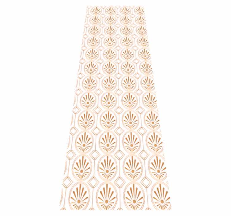 Geometric vinyl rug with modern white and gold design - TenStickers