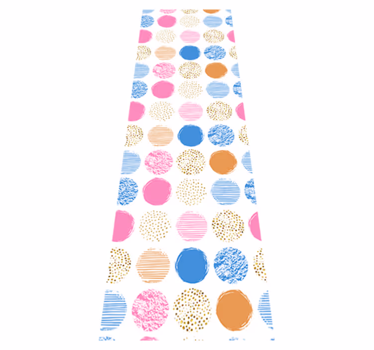 Geometric vinyl rug with colorful dot design - TenStickers