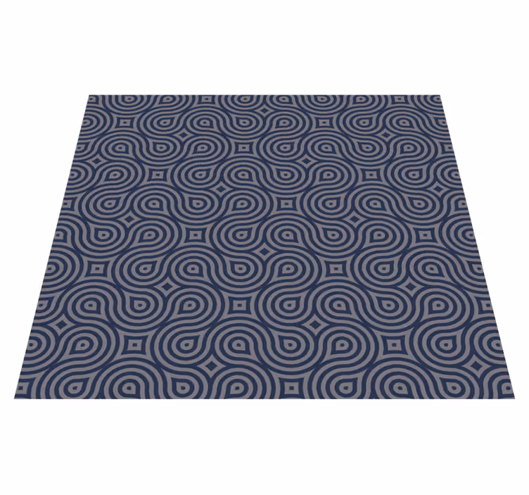 Geometric vinyl rug in blue geometric shapes - TenStickers