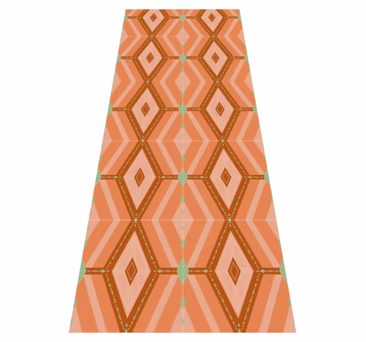 Geometric vinyl rug in 30s autumnal hues - TenStickers