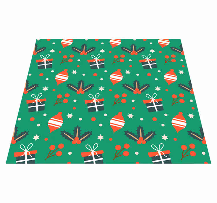 Christmas vinyl rug in green candy pattern - TenStickers