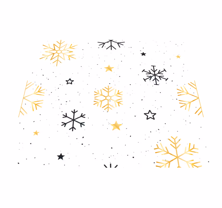 Christmas vinyl rug with black and gold snowflakes - TenStickers