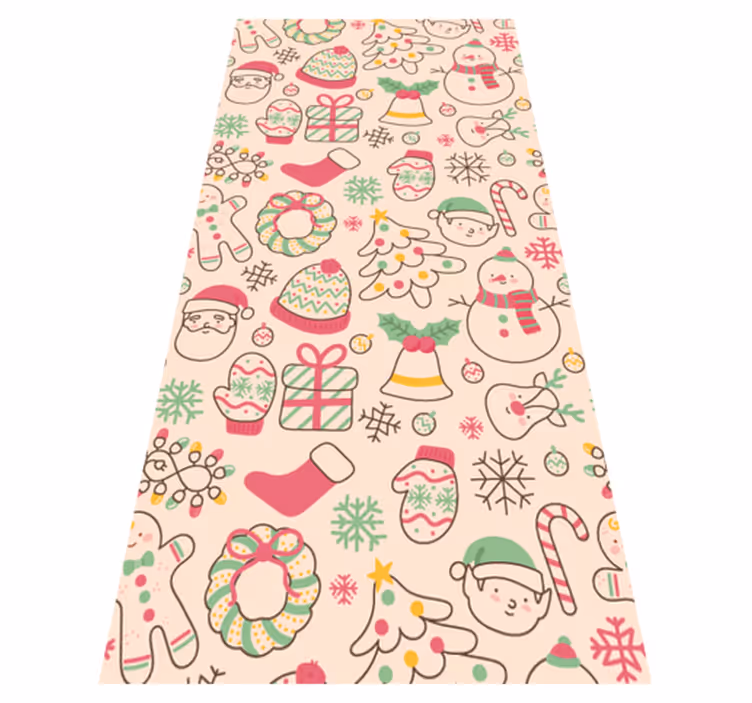 Christmas vinyl rug with festive fairy lights - TenStickers