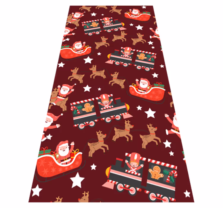 Christmas vinyl rug santa claus sleigh design - TenStickers