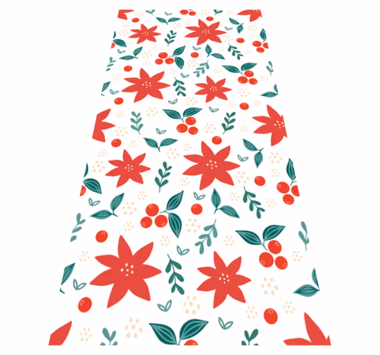 Christmas flowers vinyl rug - TenStickers