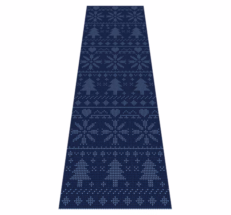 Christmas vinyl rug in navy blue knitted pattern - TenStickers