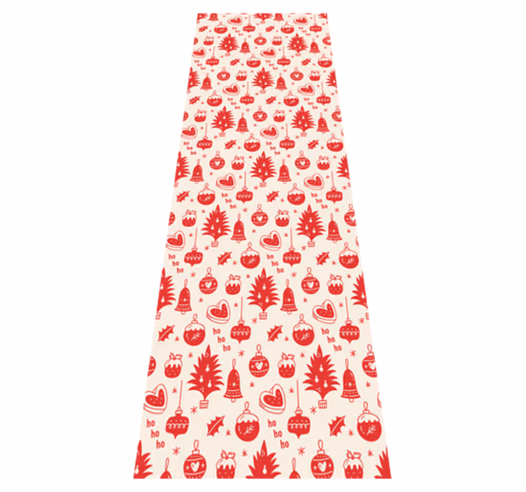 Christmas vinyl rug with adorable red and pink pattern - TenStickers