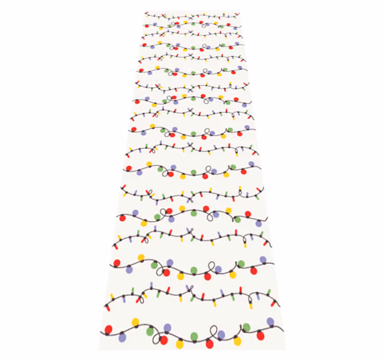 Christmas vinyl rug colorful holiday lights - TenStickers