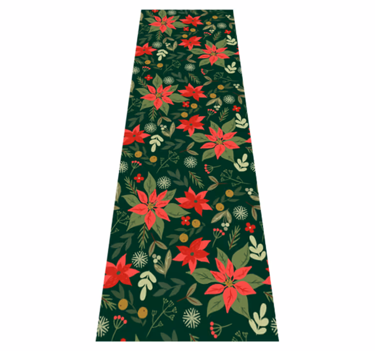 Christmas vinyl rug with leaf decorations - TenStickers