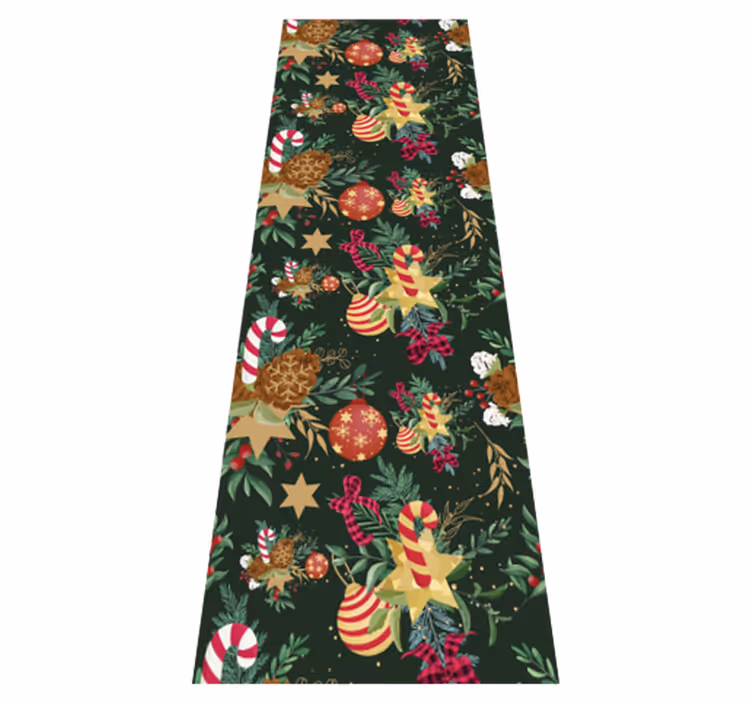 Christmas vinyl rug with branches holiday decor - TenStickers