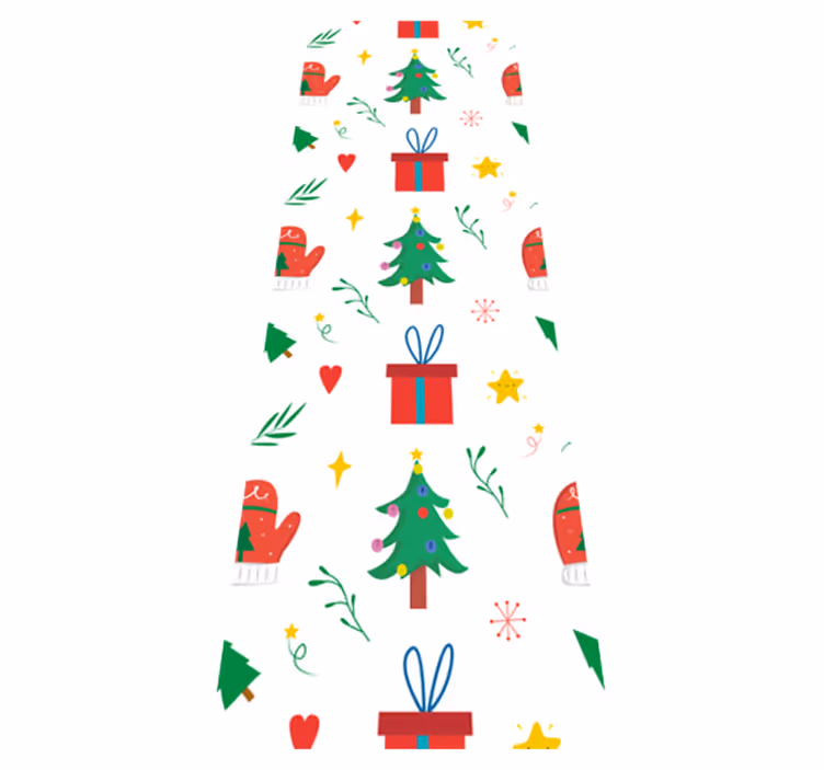 Christmas vinyl rug with colorful gifts and mittens - TenStickers