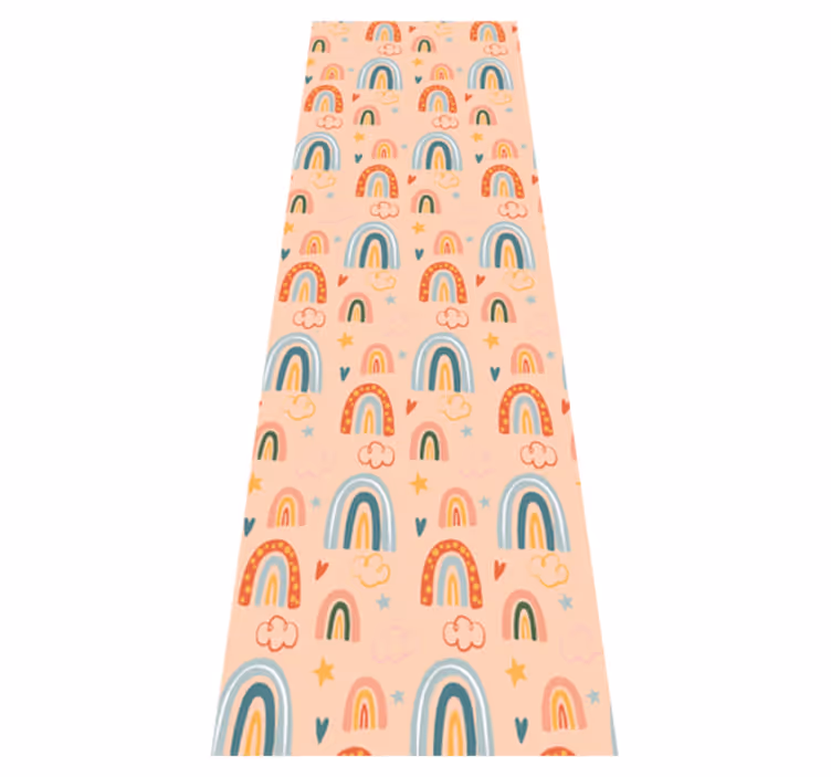 Bedroom vinyl rug with rainbow pattern on light background - TenStickers