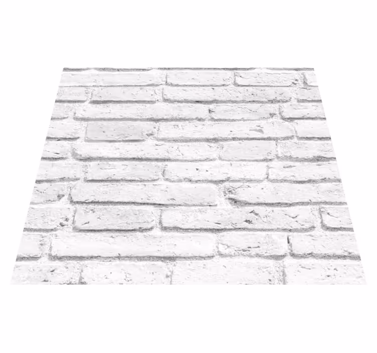 Bedroom vinyl rug white brick texture - TenStickers